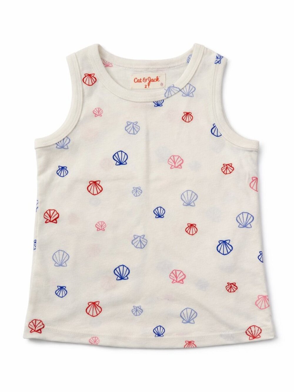 Cat & Jack Toddler Tank Top 2T – Seashell Print Summer Shirt